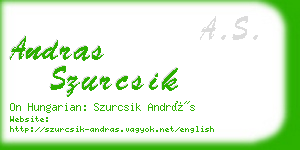 andras szurcsik business card